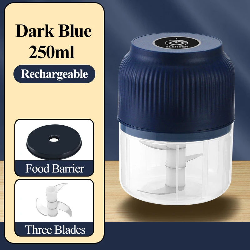 CasaVera 250ml Mini Wireless USB Rechargeable Electric Vegetable Chopper
