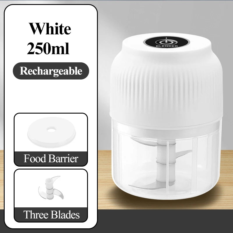 CasaVera 250ml Mini Wireless USB Rechargeable Electric Vegetable Chopper